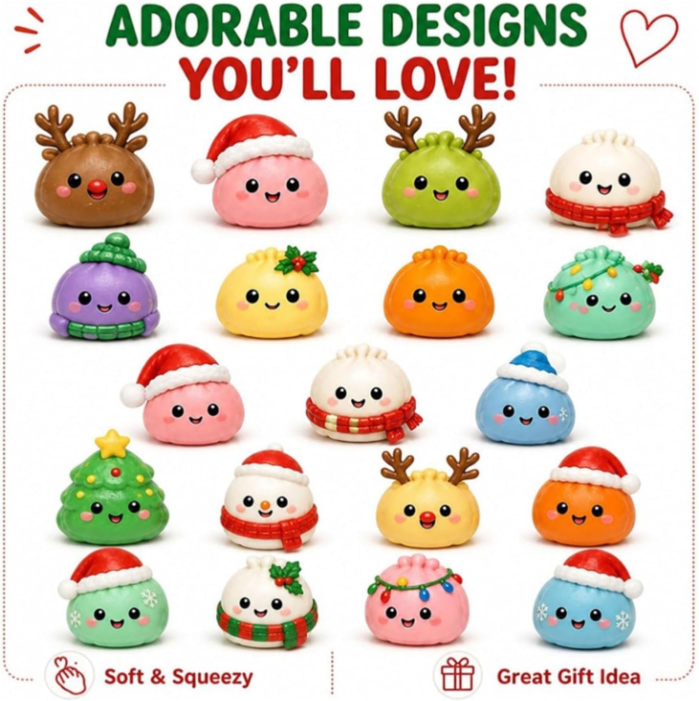 Squishy Advent Calendar 2026, Dumpling Squishy Christmas Calendar, B – Bild 4