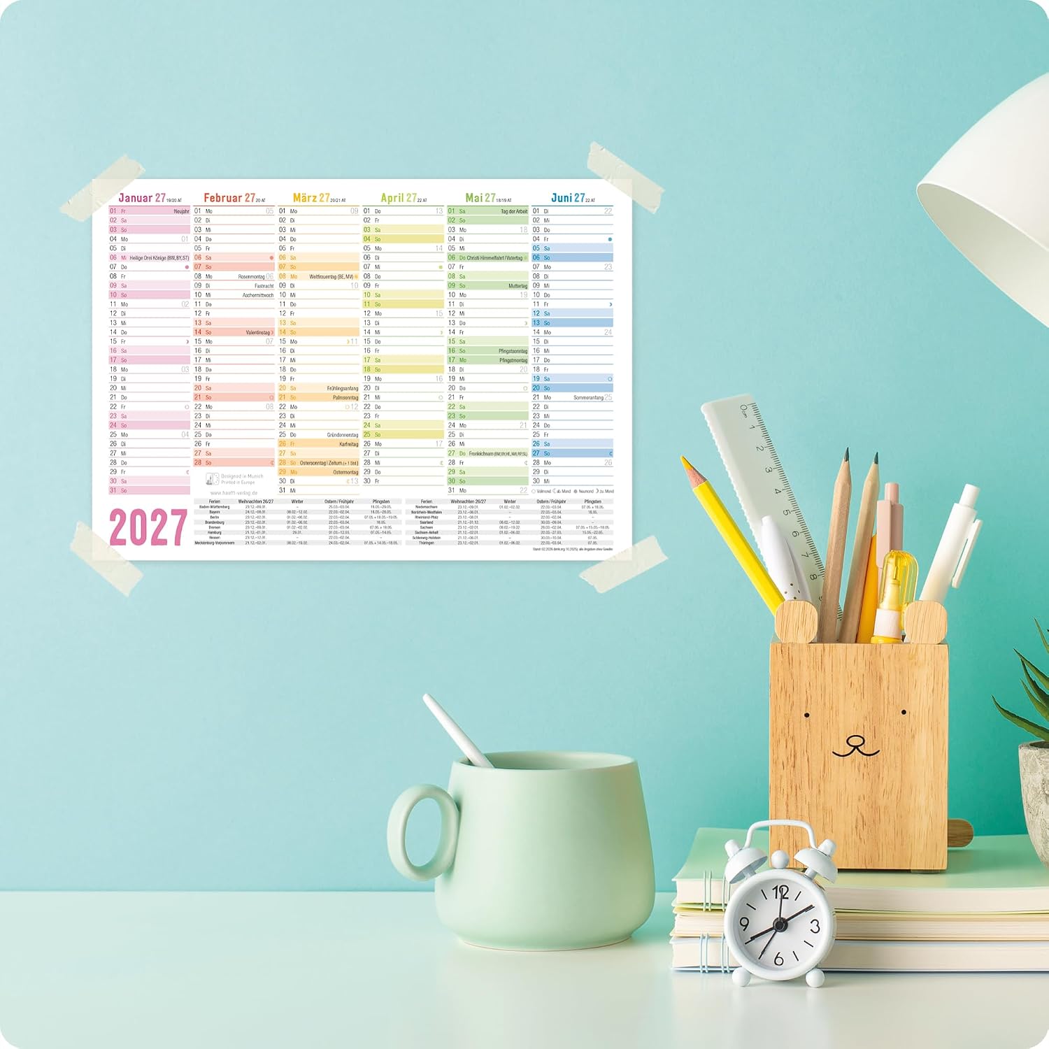 Häfft® 5 x Blackboard Calendar 2027 A5 Landscape Year Planner Wall Calendar – Bild 7