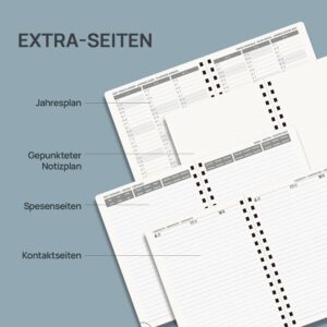 POPRUN Calendar 2027 Weekly Planner A5 (21 x 15.5 cm) Spiral Book Hardcover – Bild 6