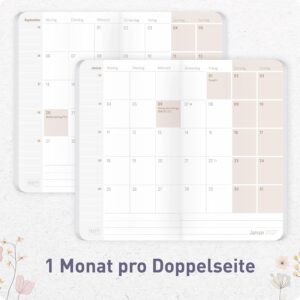 Häfft® Monthly Calendar Square, Pocket Calendar 2027 Small "Flower Joy" – Bild 4