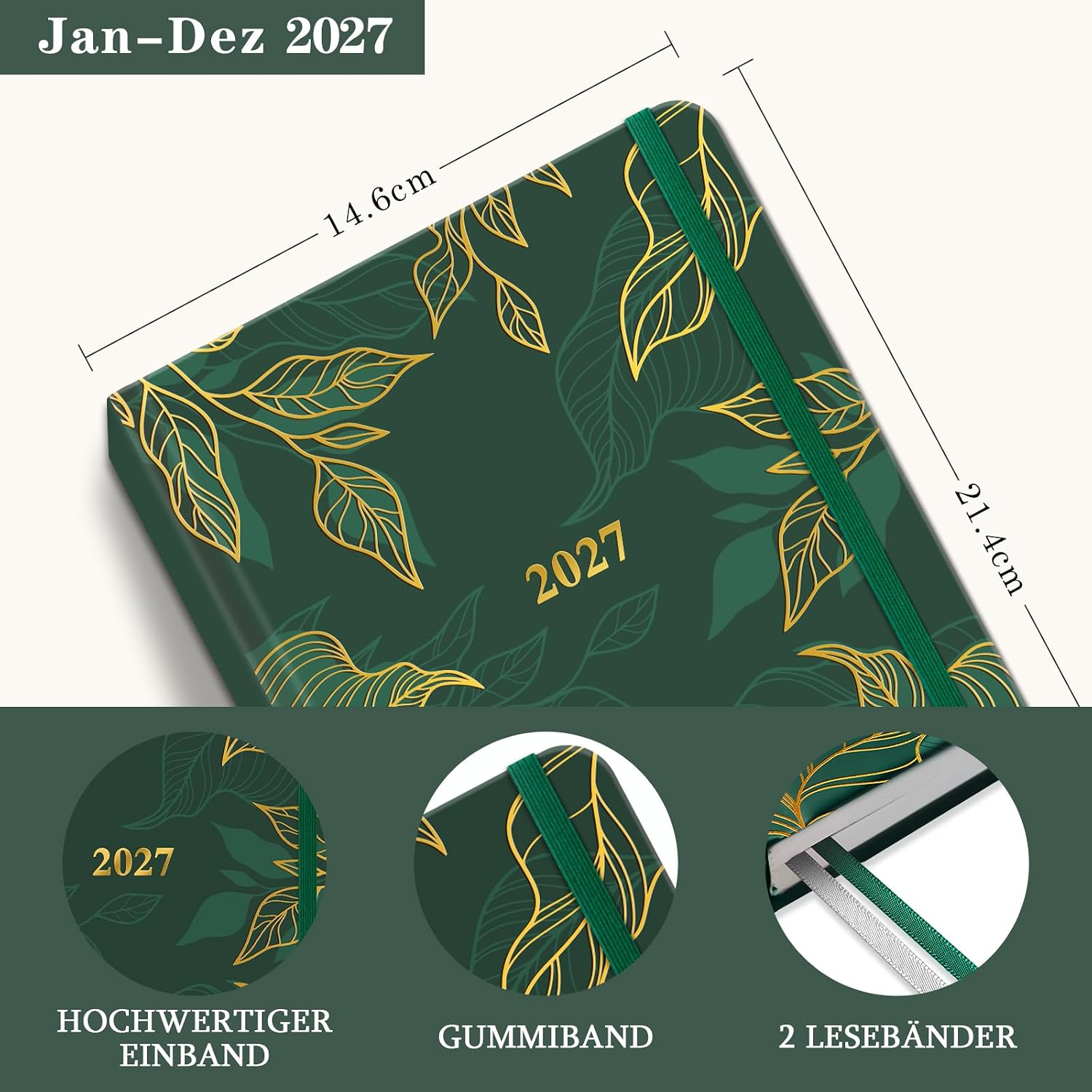 Lonely Oak Calendar 2027 Book Calendar A5 Weekly Planner Pocket Calendar – Bild 6