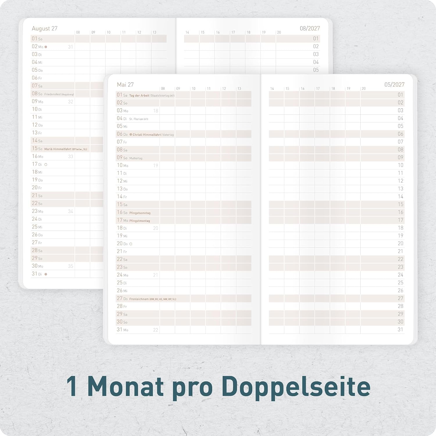 Häfft® Monthly Calendar 2027 A6 + Pocket Slim "Black Edition" – Bild 4