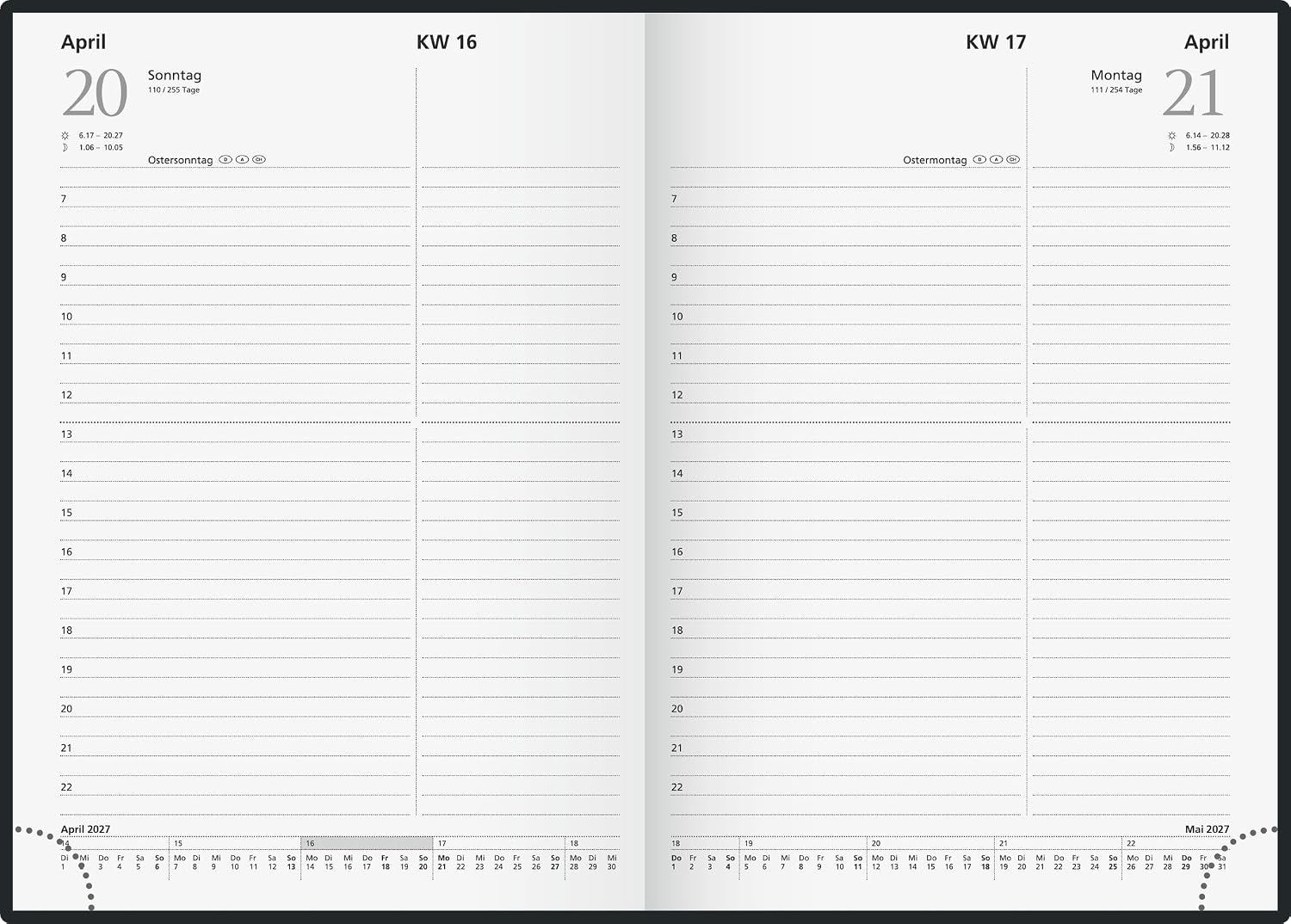 rido/idé Book Calendar Model Chef's Planner 2027 | A5, Plastic, Black – Bild 3