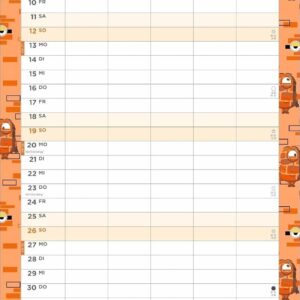 Minions Familienplaner 2027: Familienkalender mit 5 Spalten. Wandkalender mit Schulferien und Stundenplänen. – Bild 10