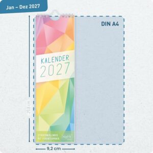 Häfft® Compact Striped Calendar 2027 Narrow (9 x 30 cm) "Rainbow" – Bild 3