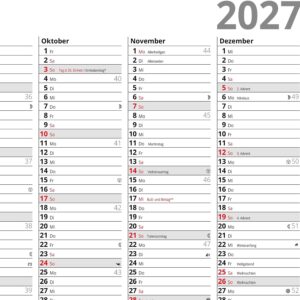 Blackboard Calendar 2027 Half Year Calendar in Red – Bild 2