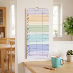 Colourful Super Planner - 3 Columns 2027: Colourful Family Calendar 22 x 45 cm with 3 Columns, School Holidays, Holidays & Note Field, Ideal for Family Organisation – Bild 3