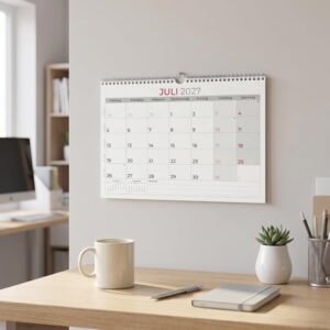 Monthly Appointment Calendar 1M/1S 2027: Wall Calendar A4 30 x 21 cm, 1 Month per Page, 16 Sheets, Wire Binding with Hanger, Week Counting, Pre- & Following Month, Sundays & Holidays – Bild 3