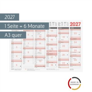 Alternative view of BRUNNEN Blackboard Calendar 2027 | A3 Landscape