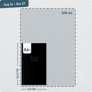 Häfft Monthly Calendar Slim Pocket Calendar 26/27 A6+ "Black Edition" – Bild 3
