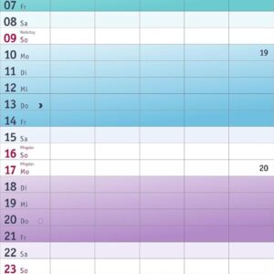 Bunte Wochen Familienplaner 2027: Praktischer Wandplaner mit 5 Spalten. Familien Wandkalender mit Schulferien und 3-Monats-Ausblick aufs Folgejahr. Terminkalender 2027. – Bild 6