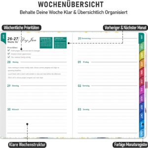 Calendar 2027 Book Calendar 1 Week 2 Pages A5 German – Bild 4