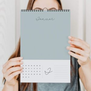 heaven+paper Photo Calendar Always to Design Yourself | Craft Calendar without Year A4 Made of Extra Thick 250 g/m² Cardboard | Wall Calendar Made in Germany (Aqua) – Bild 4