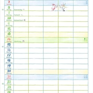 Helme Heine: Familienplaner 2027: Familienkalender mit 5 Spalten. Liebevoll illustrierter Familien-Wandkalender mit Schulferien und Stundenplänen. – Bild 3