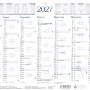 Tafelkalender A4 2027: Praktischer Jahresplaner für den Schreibtisch oder an der Wand. Terminkalender mit Vorder- und Rückseite. Jahreskalender zum Eintragen. – Bild 2