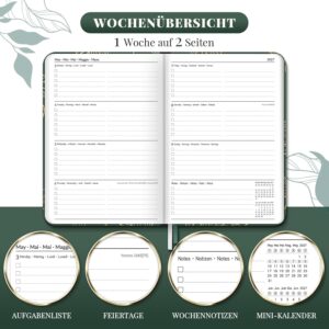 Lonely Oak Calendar 2027 Book Calendar A5 Weekly Planner Pocket Calendar – Bild 4