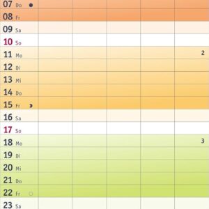 Bunte Wochen Familienplaner 2027: Praktischer Wandplaner mit 5 Spalten. Familien Wandkalender mit Schulferien und 3-Monats-Ausblick aufs Folgejahr. Terminkalender 2027. – Bild 2