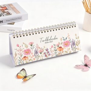 KONVINIT Desk Calendar 2026 2027, Calendar 2027 Weekly Calendar for Standing, Flower Motif Weekly Planner from July 2026 to December 2027, 1 Week 2 Pages, Desk Calendar for School Office Home – Bild 9