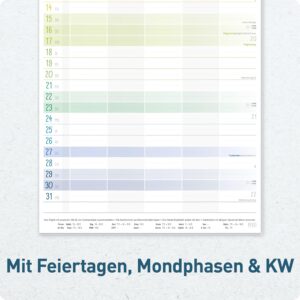 Häfft Familienplaner 2027 mit 5 Spalten - Wandkalender "Rainbow" – Bild 5
