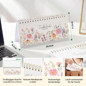 Alternative view of KONVINIT Desk Calendar 2026 2027, Calendar 2027 Weekly Calendar for Standing, Flower Motif Weekly Planner from July 2026 to December 2027, 1 Week 2 Pages, Desk Calendar for School Office Home