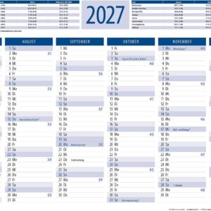 Blackboard Calendar 2027 DIN A4 (Pack of 3 in Blue) – Bild 3