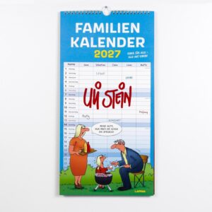 Alternative view of Uli Stein Familienkalender 2027: Familienplaner mit 5 Spalten: Großer Wandkalender im Hochformat mit Spiralbindung (Uli Stein Kalender 2027)