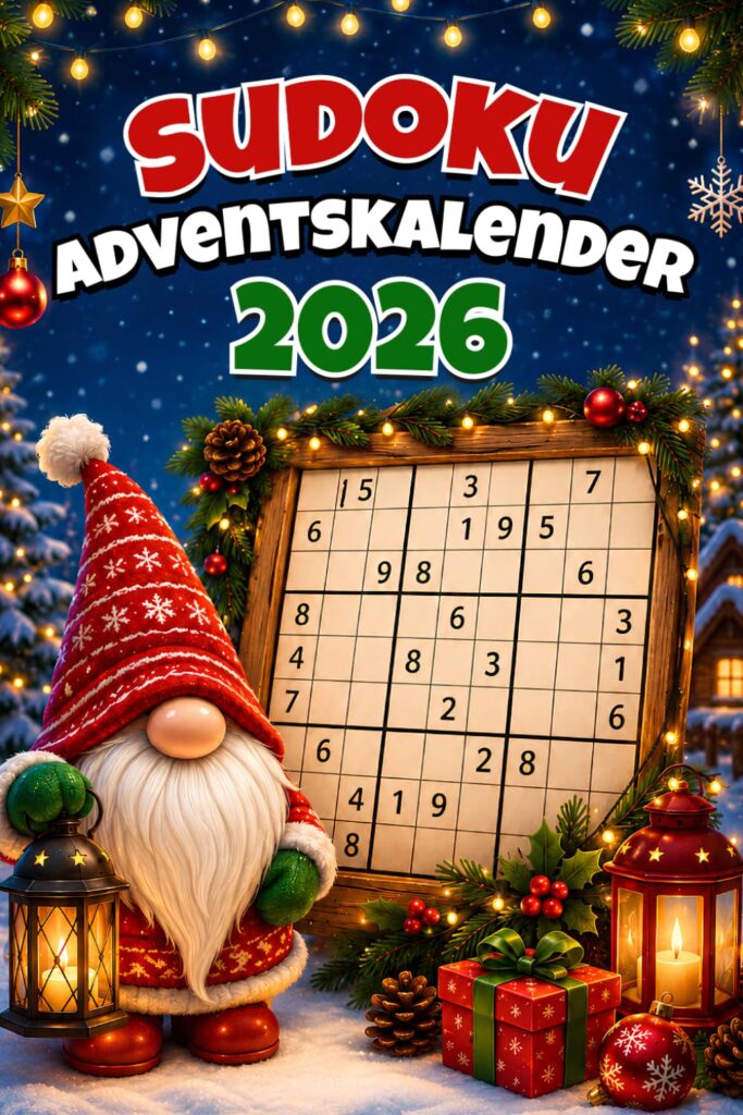 Sudoku Adventskalender 2026: 24 Tage voller Knobelspaß – 144 Rätsel für Erwachsene und Senioren