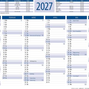 Blackboard Calendar 2027 DIN A4 (Pack of 3 in Blue) – Bild 2
