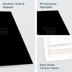 Häfft Monthly Calendar Slim Pocket Calendar 26/27 A6+ "Black Edition" – Bild 2