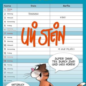 Uli Stein Timer für zwei 2027: Monatskalender für die Wand: Großer Wandkalender für zwei im Hochformat mit Spiralbindung (Uli Stein Kalender 2027)