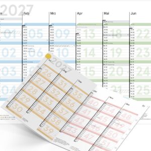 Weekview Blackboard Calendar 2027 DIN A4 - Wall Calendar with Calendar