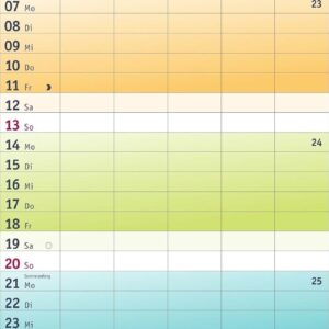 Bunte Wochen Familienplaner 2027: Praktischer Wandplaner mit 5 Spalten. Familien Wandkalender mit Schulferien und 3-Monats-Ausblick aufs Folgejahr. Terminkalender 2027. – Bild 7