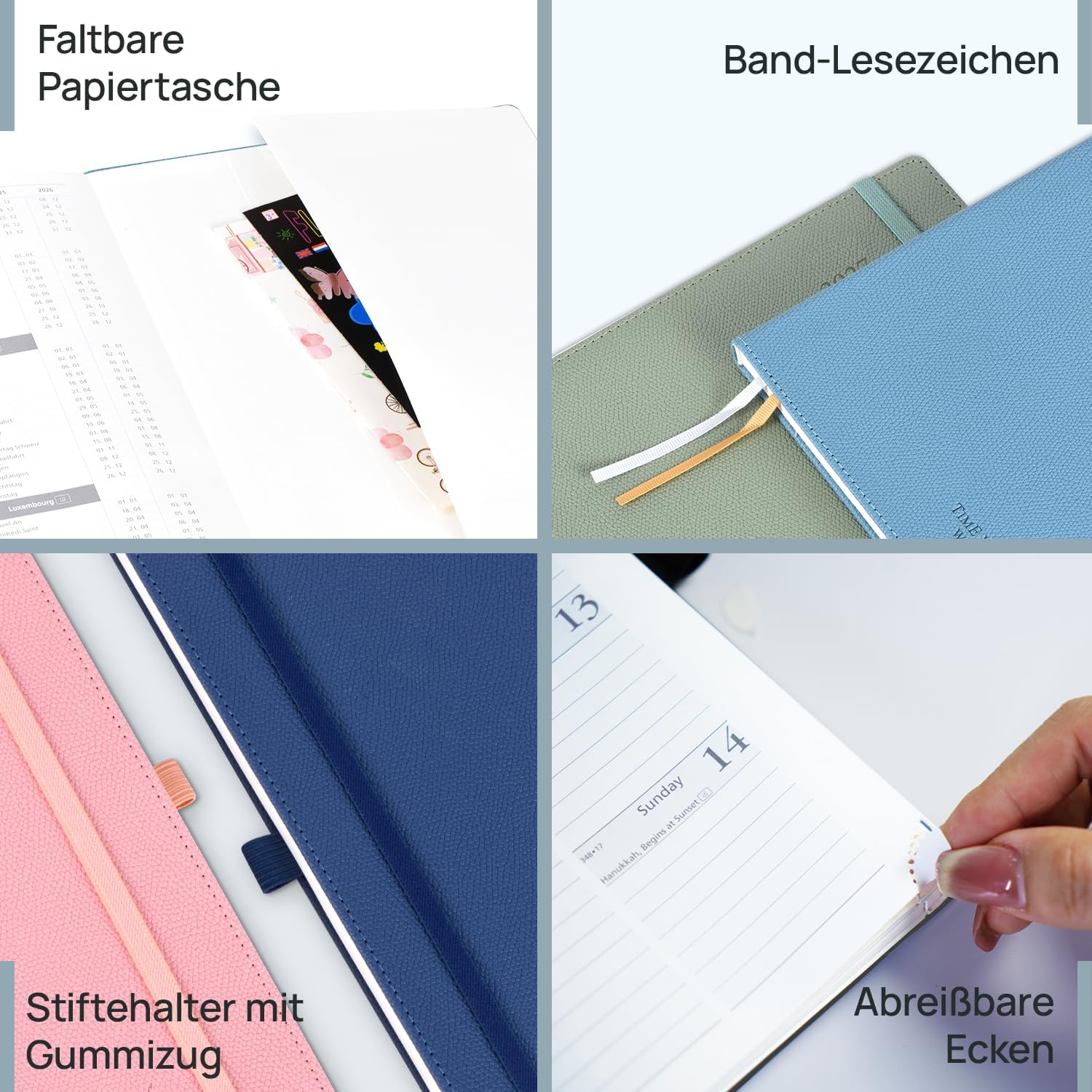 POPRUN Calendar 2027 Weekly Planner Horizontal Approx. A5 (21.8 x 16.4 cm – Bild 6