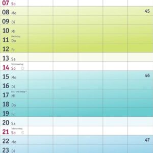 Bunte Wochen Familienplaner 2027: Praktischer Wandplaner mit 5 Spalten. Familien Wandkalender mit Schulferien und 3-Monats-Ausblick aufs Folgejahr. Terminkalender 2027. – Bild 12