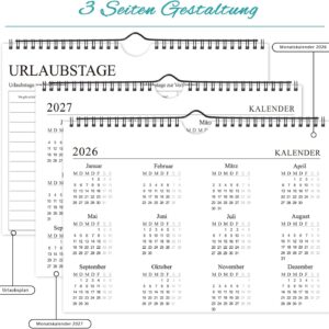 Wall Calendar 2026 2027, Calendar 2026/27 in A4 Landscape Format, 30 x 21 – Bild 4