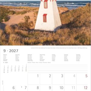 Leuchttürme 2027: Wandkalender 30x30 cm (30x60 cm geöffnet) mit Notizkalendarium, 12 Leuchtturm-Motiven und Bucket-List – Bild 6