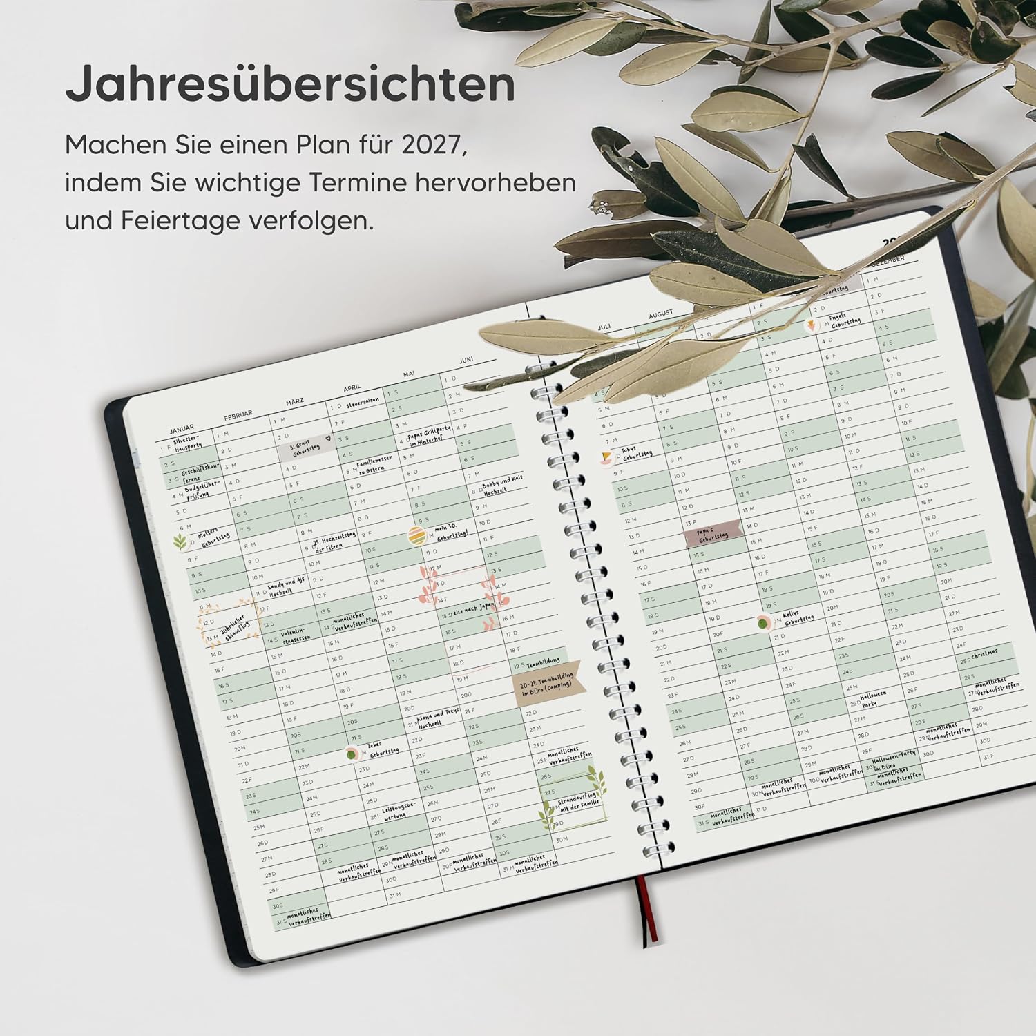 Smart Panda 2027 A5 Diary - Calendar, 30 Minute Time, Book Calendar – Bild 4