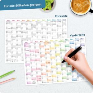 Häfft® 5 x Annual Calendar 2027 A4 Landscape Wall Calendar Small "Rainbow" – Bild 7