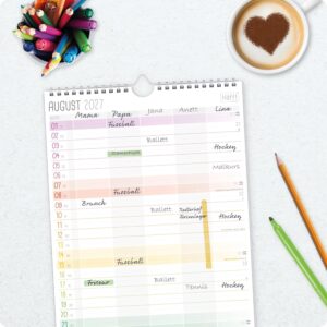 Häfft Familienplaner 2027 mit 5 Spalten - Wandkalender "Rainbow" – Bild 8