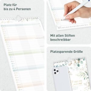 Alternative view of Häfft® Family Planner 2027 with 4 Columns - Wall Calendar "Gold Leaf"