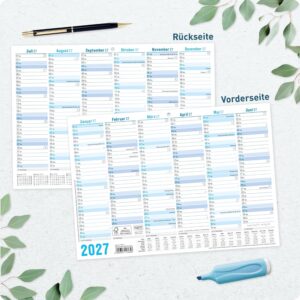 Häfft® 5 x Chalkboard Calendar 2027 A4 Landscape Year Planner Wall Calendar – Bild 7