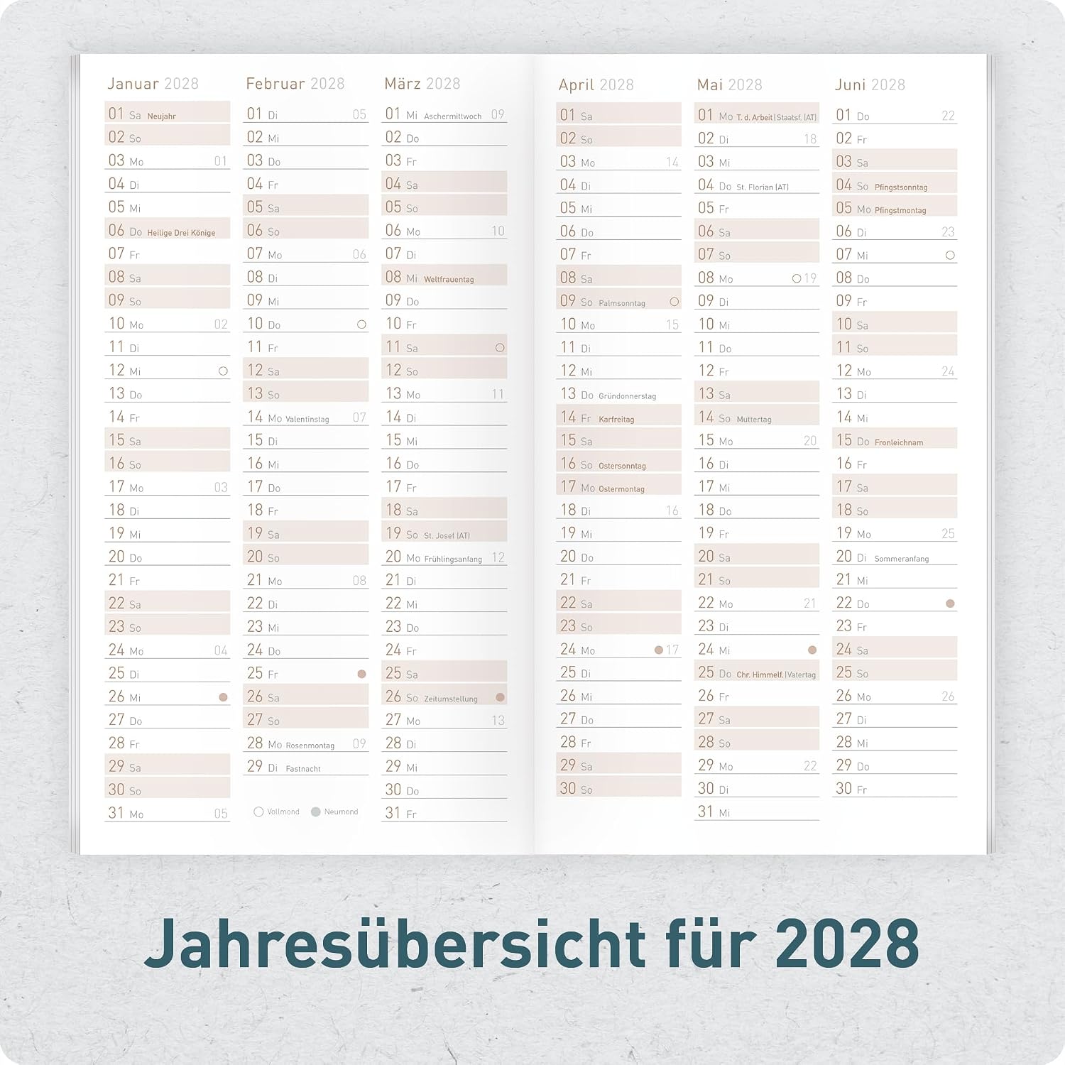 Häfft Monthly Calendar Slim Pocket Calendar 26/27 A6+ "Black Edition" – Bild 5