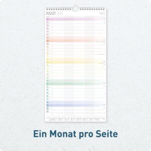 Häfft Familienplaner 2027 mit 5 Spalten - Wandkalender "Rainbow" – Bild 4