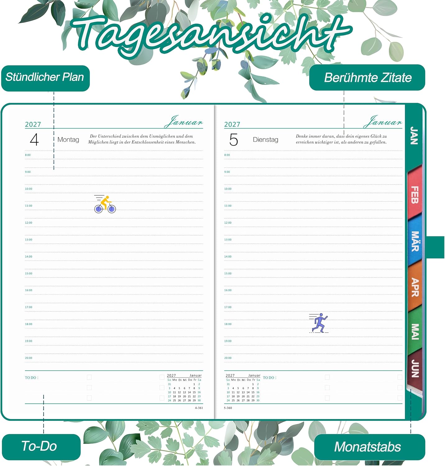 Daily Planner 2027 A5, Daily Calendar 2027 with 1 Page per Day – Bild 6