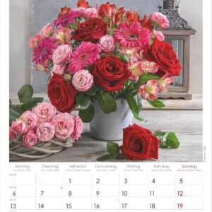 Rosenträume 2027: Wandkalender 23,7x34 cm mit 12 Rosenmotiven, 4-sprachigem Kalendarium und Platz für Notizen – Bild 6