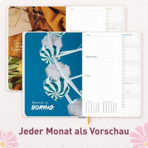 Häfft - Timer Book Calendar 2027 A5 for Young Adults "Pink Flowers" – Bild 5