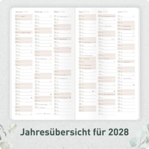 Häfft® Monthly Calendar 2027 A6 + Pocket Slim "Minty Leaves" – Bild 5