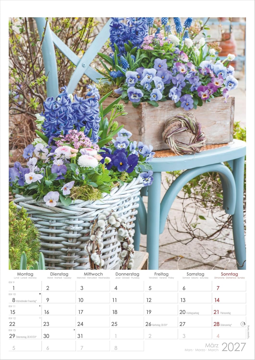 Landhaus 2027: Wandkalender 29,7x42 cm mit Feiertagen, 4-sprachigem Kalendarium und Platz für Notizen – Bild 4