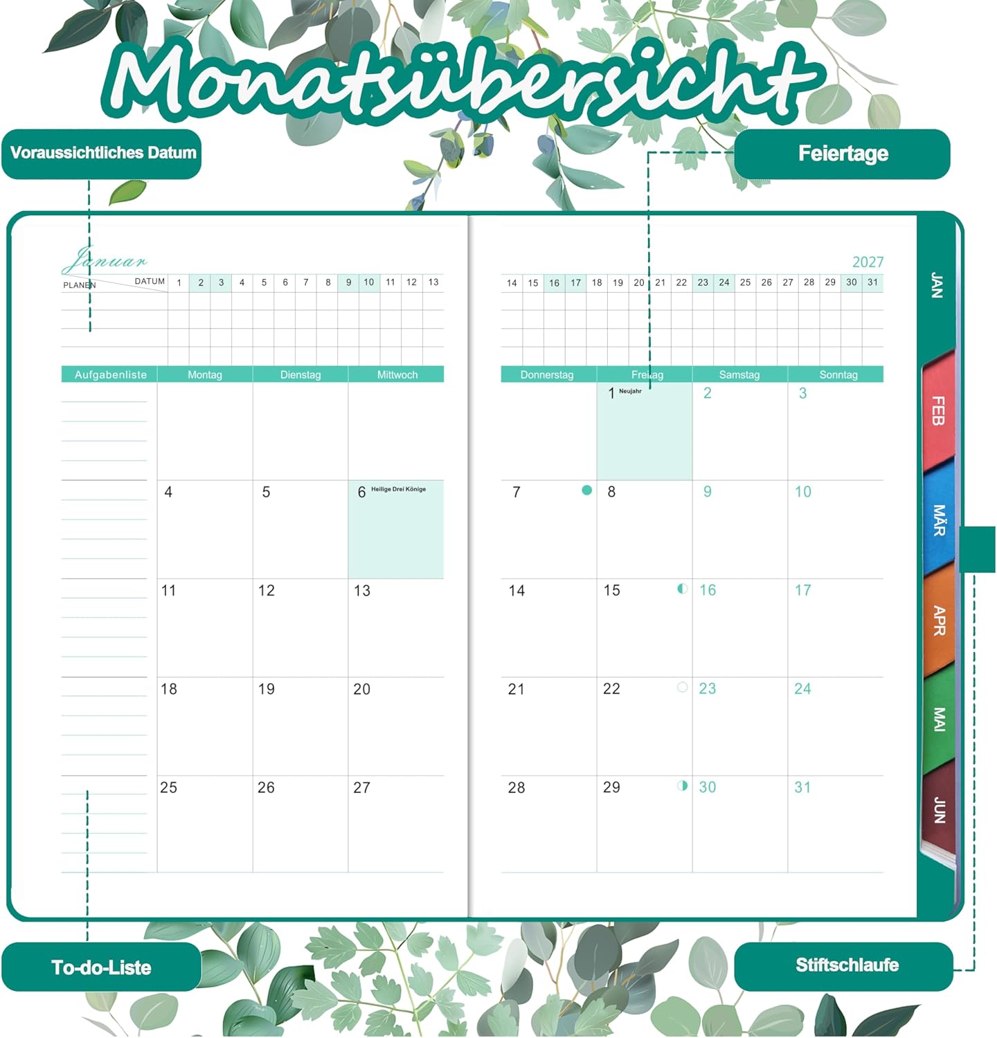 Daily Planner 2027 A5, Daily Calendar 2027 with 1 Page per Day – Bild 5