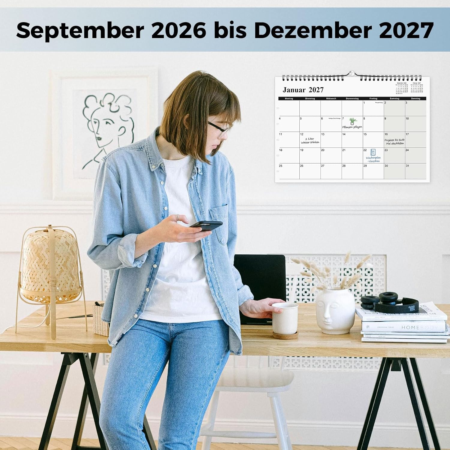 SKYDUE Calendar 2026 2027, Calendar 2027 Wall Calendar (Sept.2026-Dec.2027) – Bild 4